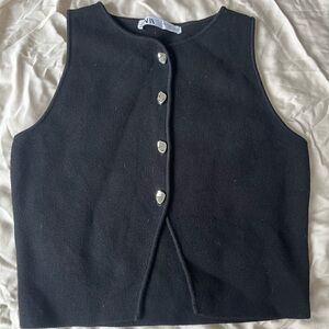 Zara Elegant Black Knit Vest